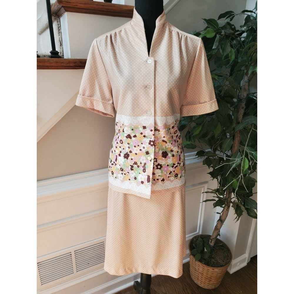 D Lang Tan 2 Piece Top & Skirt Formal Dress.